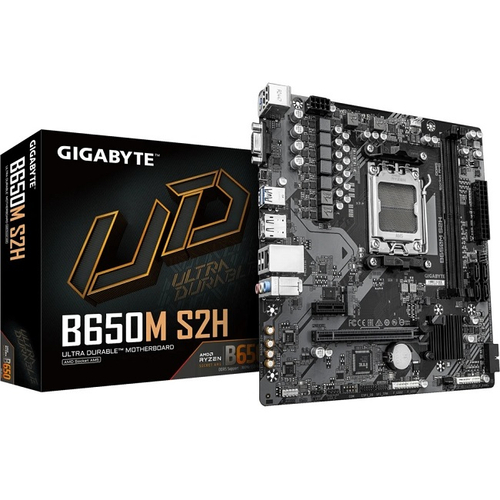 Материнская плата GIGABYTE B650M S2H (ver.1.4) (AM5/AMD B650/2xDDR5/PCI-Ex16/M.2/SB7.1/GLAN/DisplayPort/HDMI/VGA/mATX)