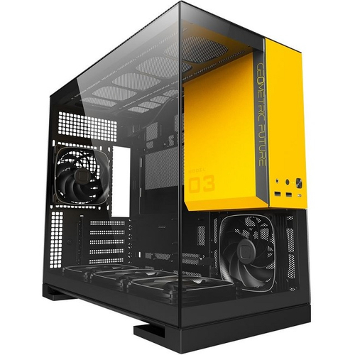 Корпус Mini-Tower Geometric Future Model 3 Black Yellow, ARGB, Micro-ATX, черный/желтый (1AM3NZBY00110)