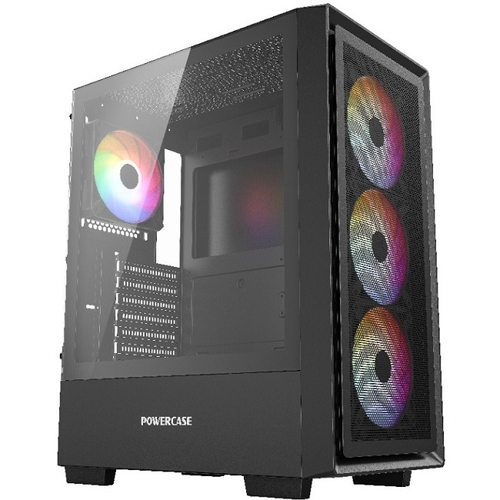Корпус Midi-Tower PowerCase Mistral AY4B ARGB TG, черный (CMAYB-A4)