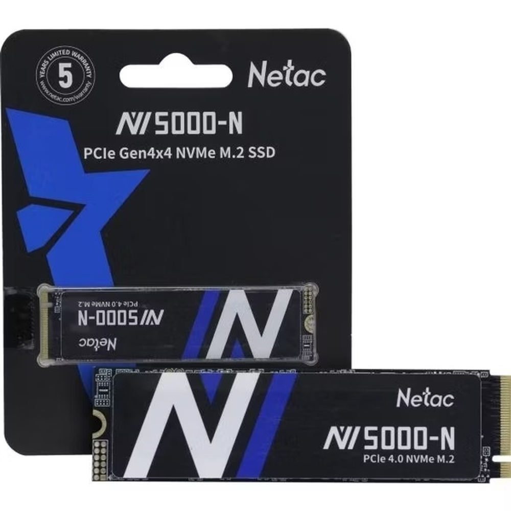 Жесткий диск SSD M.2 1Tb Netac NV5000-N, 4800/4600MBs, 530000 IOPS, TLC 3D NAND, PCI-E 4.0 x4 (NT01NV5000N-1T0-E4X)