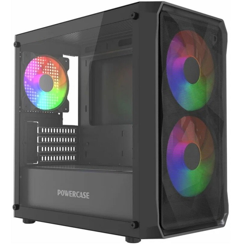 Корпус Mini-Tower Powercase Mistral Micro X3B ARGB, Micro-ATX, Black (CMMXB-A3)
