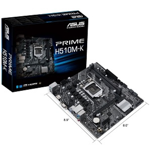 Материнская плата Asus PRIME H510M-K, LGA1200/H470/2xDDR4/PCI-Ex16/M.2/SB7.1/GLAN/VGA/HDMI/mATX (90MB17N0-M0EAY0)