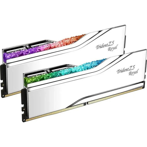 Модуль памяти DIMM DDR5 32Gb, 7200Mhz, 2x16Gb, G.Skill Trident Z5 Royal RGB Silver (F5-7200J3445G16GX2-TR5S)