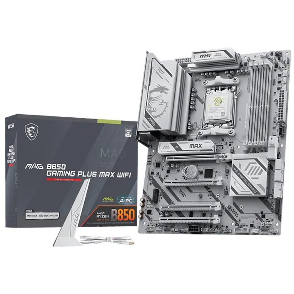 Материнская плата MSI MAG B850 GAMING PLUS MAX WIFI (rev 1.1) (AM5/AMD B850/4xDDR5/PCI-Ex16/M.2/SB/Wi-Fi/BT/GLAN/DP/ATX)