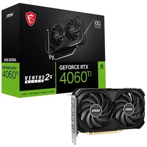 Видеокарта MSI GeForce RTX 4060 Ti VENTUS 2X BLACK OC 8GB (RTX 4060 Ti VENTUS 2X BLACK 8G OC)