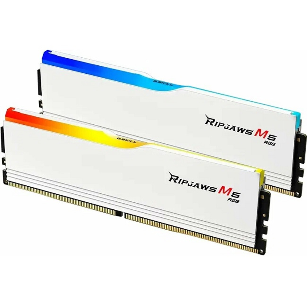 Модуль памяти DIMM DDR5 96Gb, 6400Mhz, 2x48Gb, G.Skill Ripjaws S5 White (F5-6400J3239F48GX2-RM5RW)
