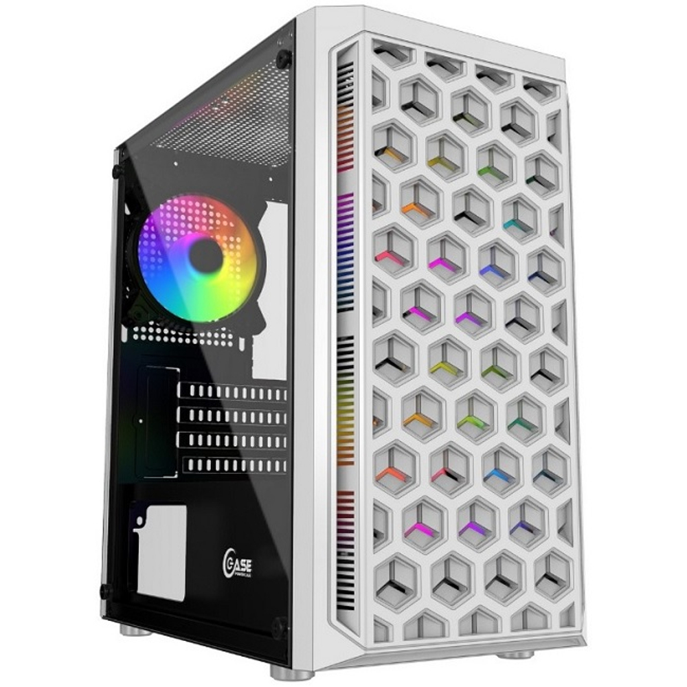 Корпус Mini-Tower PowerCase Mistral Micro T3W ARGB, Micro-ATX, White (CMIMTW-L3)