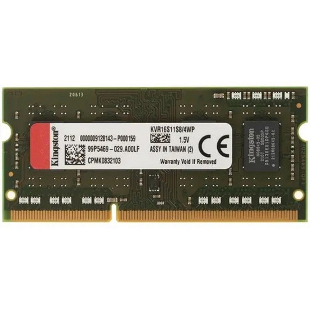 Модуль памяти NBook SO-DDR3 4Gb, 1600Mhz, Kingston (KVR16S11S8/4WP)