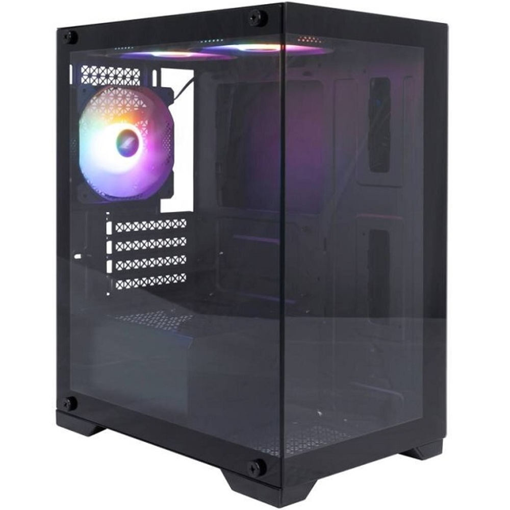 Корпус Mini-Tower 1STPLAYER MIKU Mi2 FRGB, Micro-ATX, черный (FP_Mi2-BK-3F1)