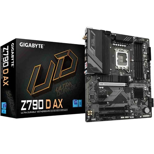 Материнская плата GIGABYTE Z790 D AX (LGA1700/Z790/4xDDR5/3xPCI-Ex16/3xM.2/SB7.1/BT/Wi-Fi/GLAN/DisplayPort/HDMI/ATX)