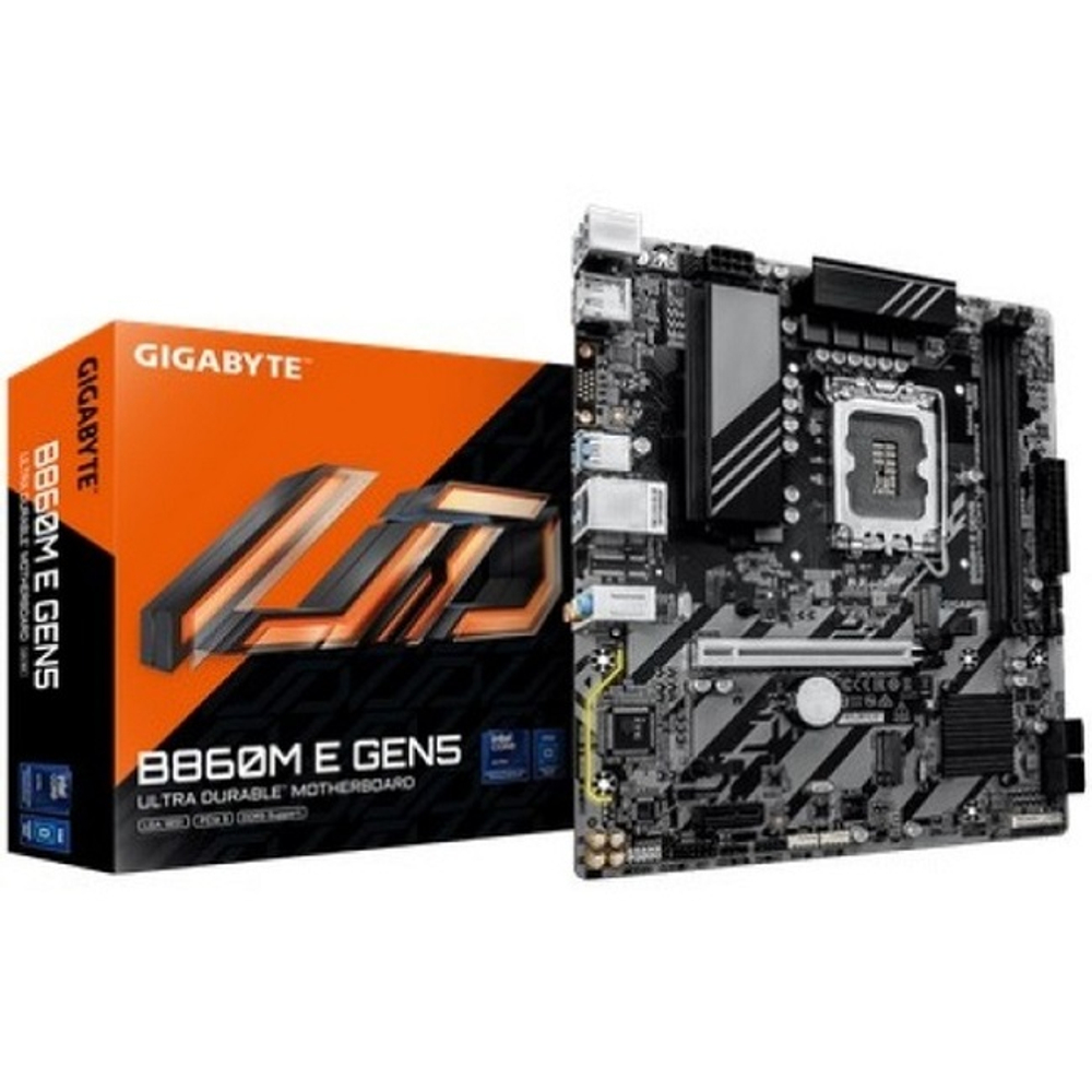 Материнская плата GIGABYTE B860M E GEN5 (LGA1851/B860/2xDDR5/PCI-Ex16/2xM.2/SB7.1/GLAN/DisplayPort/HDMI/mATX)