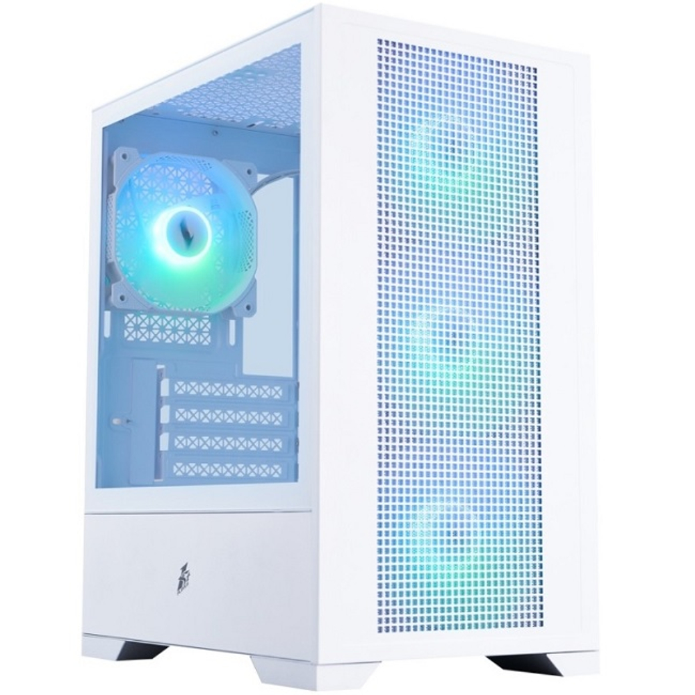 Корпус Mini-Tower 1STPLAYER GO2, ARGB, Micro-ATX, белый (GO2-WH-4F7-W)