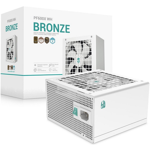 Блок питания DeepCool 600W GAMERSTORM PF600X WH White (120 мм, 80 PLUS Bronze)
