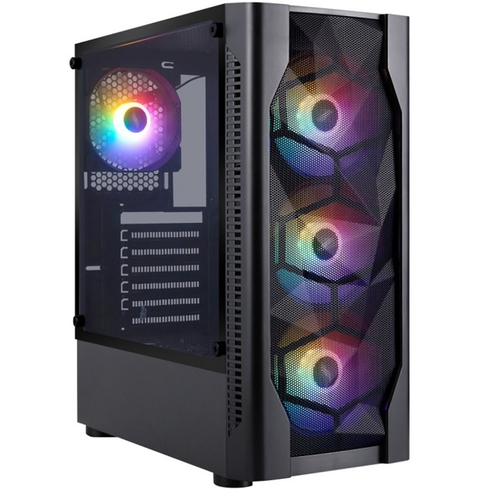 Корпус Midi-Tower 1STPLAYER DK D4, RGB, ATX, черный (D4-BK-4F1)