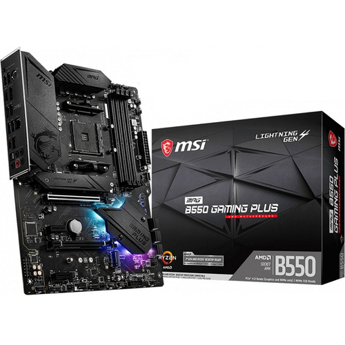 Материнская плата MSI MPG B550 GAMING PLUS (AM4/AMD B550/4xDDR4/2xPCI-Ex16/2xM.2/SB7.1/GLAN/HDMI/DisplayPort/ATX)