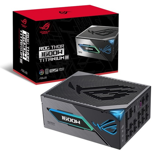 Блок питания ASUS 1600W ROG-THOR-1600T3-GAMING, модульный, 135 mm, ARGB, PCIe 5.0, 80 PLUS Titanium (90YE00V1-B0NA00)