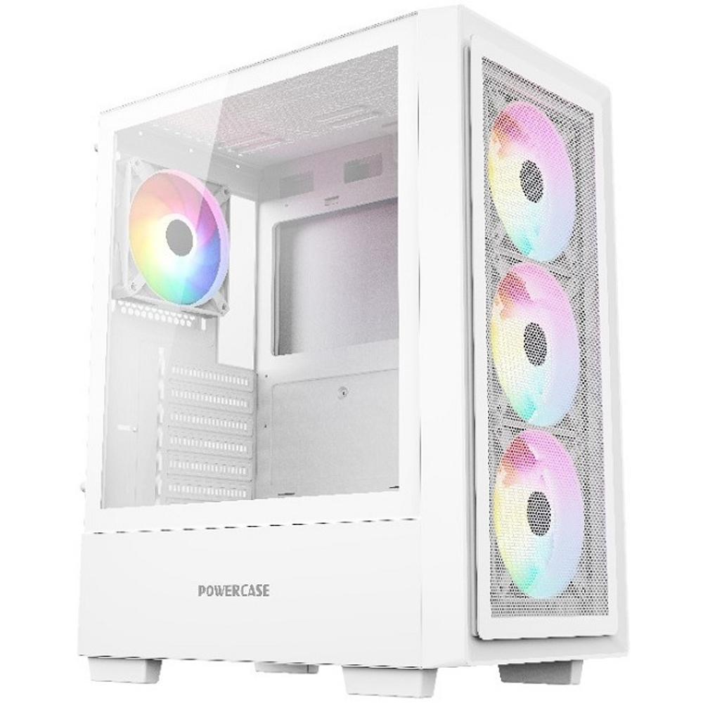 Корпус Midi-Tower PowerCase Mistral AY4W ARGB TG, белый (CMAYW-A4)