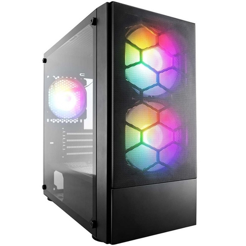 Корпус Mini-Tower 1STPLAYER FIREBASE X4-M, RGB, Micro-ATX, черный (X4-M-BK-2F1P-1F1)