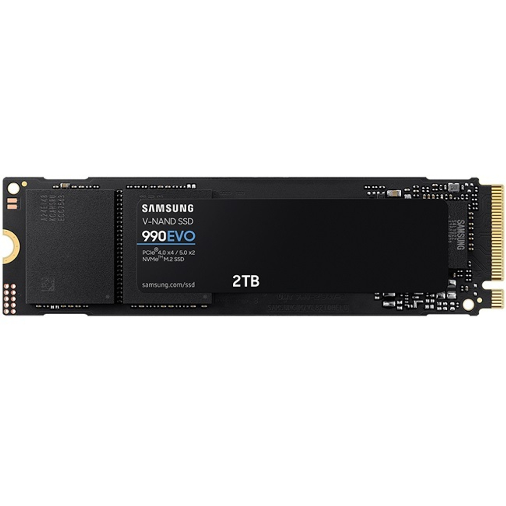 Жесткий диск SSD M.2 2Tb Samsung 990 EVO, 5000/4200MBs, 900000 IOPS, TLC 3D NAND, PCI-E4.0x4 (MZ-V9E2T0BW)