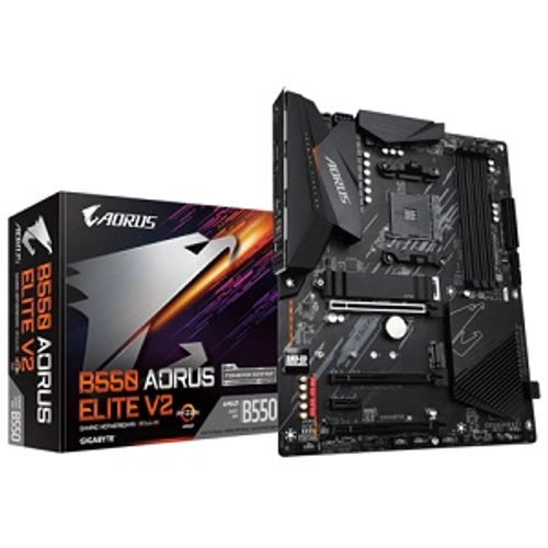Материнская плата GIGABYTE B550 AORUS ELITE V2 (AM4/AMD B550/4xDDR4/3xPCI-Ex16/2xM.2/SB7.1/GLAN/DispayPort/HDMI/ATX)