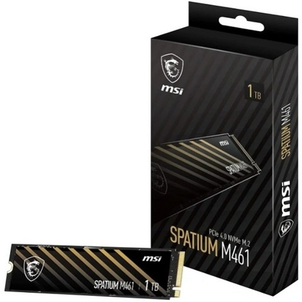 Жесткий диск SSD M.2 1Tb MSI SPATIUM M461, 4700/1700MBs, 400000 IOPS, TLC 3D NAND, 2280, PCI-E 4.0 x4 (S78-440L1D0-P83)