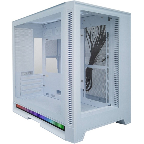 Корпус Mini-Tower 1STPLAYER STEAM PUNK SP6 TG, Micro-ATX, белый (SP6-G-WH)