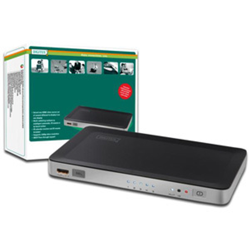 Коммутатор DIGITUS, 5 портов HDMI, LAN, WAN, PoE, поддержка HDCP
