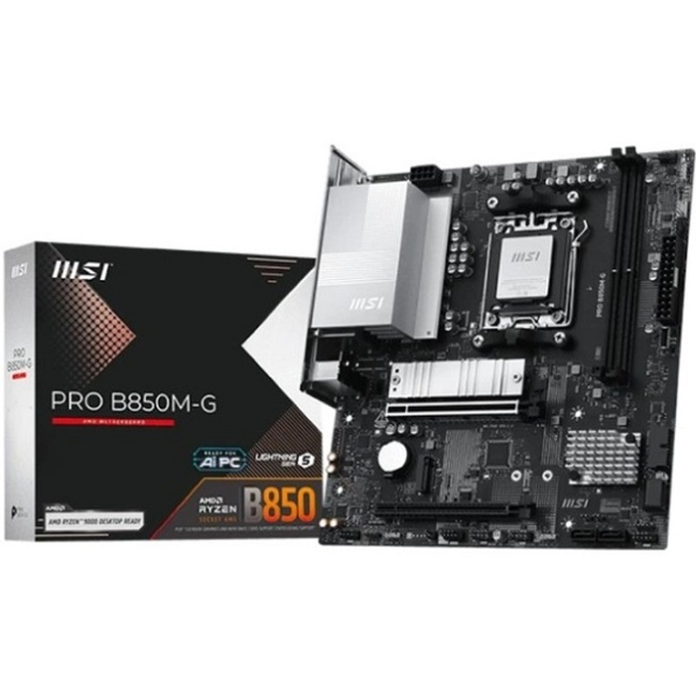 Материнская плата MSI PRO B850M-G (AM5/AMD B850/2xDDR5/2xPCI-Ex16/2xM.2/SB7.1/GLAN/DisplayPort/HDMI/mATX)